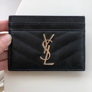 YSL - Monogram quilted leather card holder